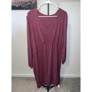 Purple Long Sleeve Long Fashion Dress sz XL
